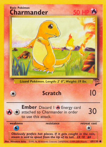 Charmander (69/130) [Base Set 2] Pokémon