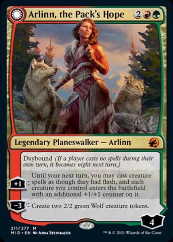 Arlinn, the Pack's Hope // Arlinn, the Moon's Fury [Innistrad: Midnight Hunt] Magic: The Gathering