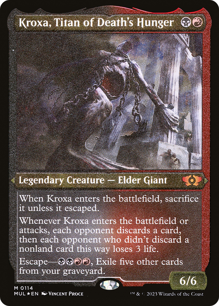 Kroxa, Titan of Death's Hunger (Foil Etched) [Multiverse Legends] Magic: The Gathering