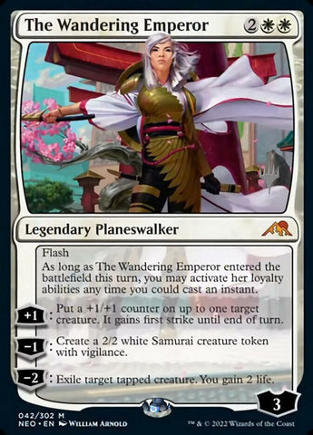 The Wandering Emperor (Promo Pack) [Kamigawa: Neon Dynasty Promos] Magic: The Gathering