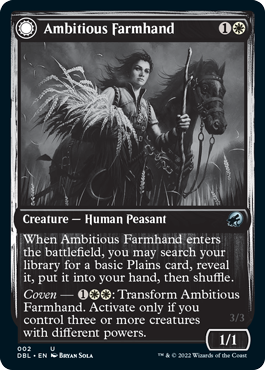 Ambitious Farmhand // Seasoned Cathar [Innistrad: Double Feature] Magic: The Gathering