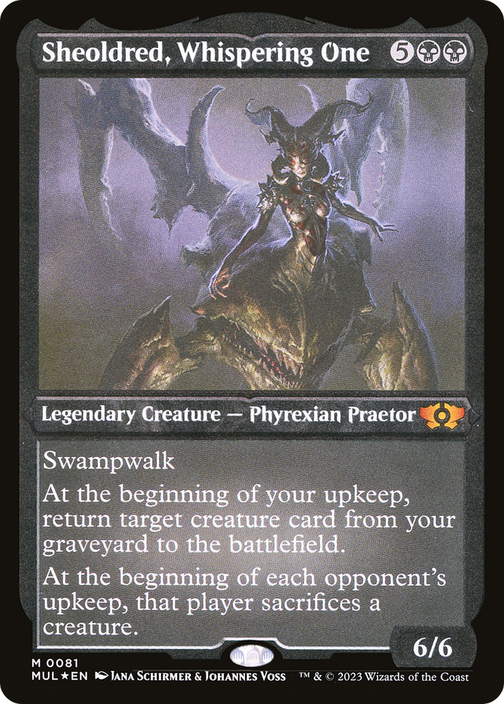 Sheoldred, Whispering One (Foil Etched) [Multiverse Legends] Magic: The Gathering