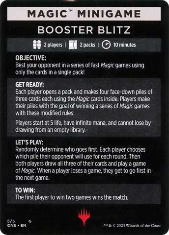 Booster Blitz (Magic Minigame) [Phyrexia: All Will Be One Minigame] Magic: The Gathering