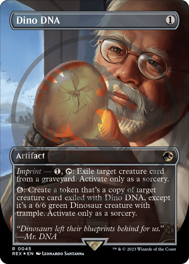 Dino DNA Emblem (Borderless) [Jurassic World Collection Tokens] Magic: The Gathering