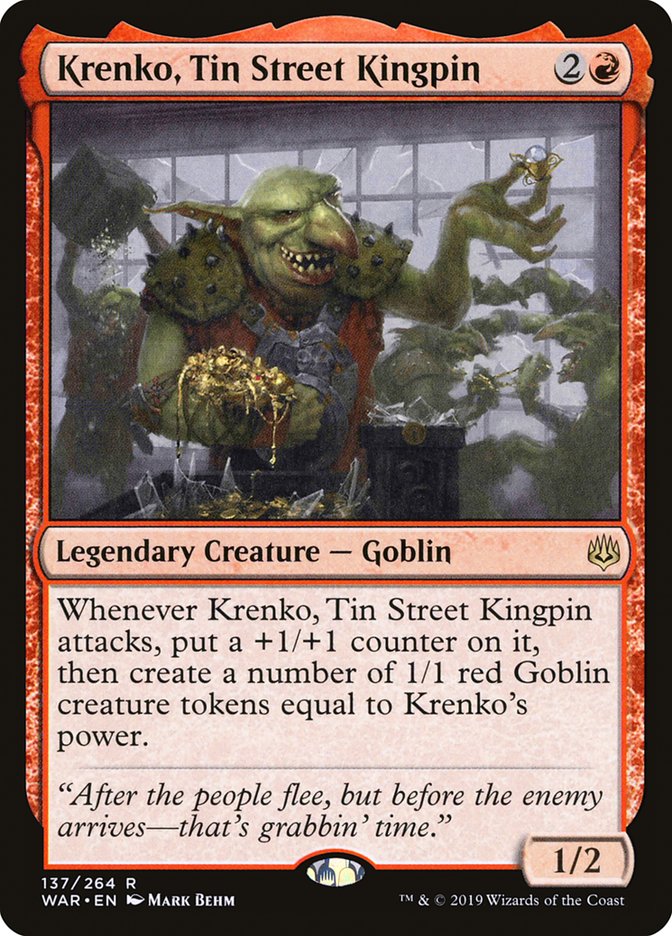 Krenko, Tin Street Kingpin [War of the Spark] Magic: The Gathering