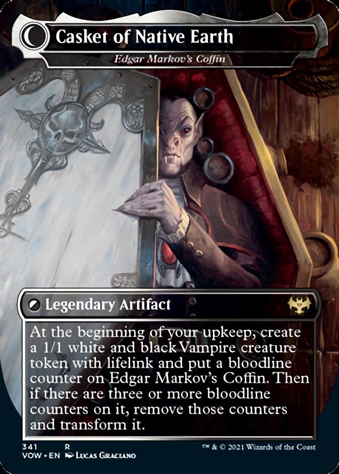 Edgar, Charmed Groom // Edgar Markov's Coffin - Dracula the Voyager // Casket of Native Earth [Innistrad: Crimson Vow] Magic: The Gathering