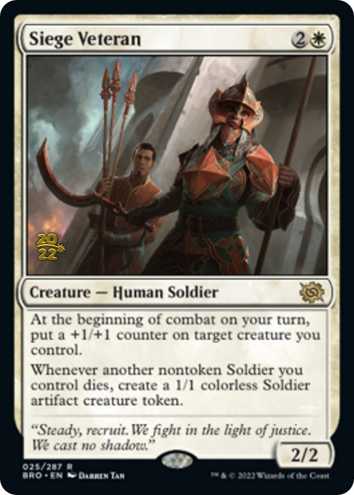 Siege Veteran [The Brothers' War Prerelease Promos] Magic: The Gathering