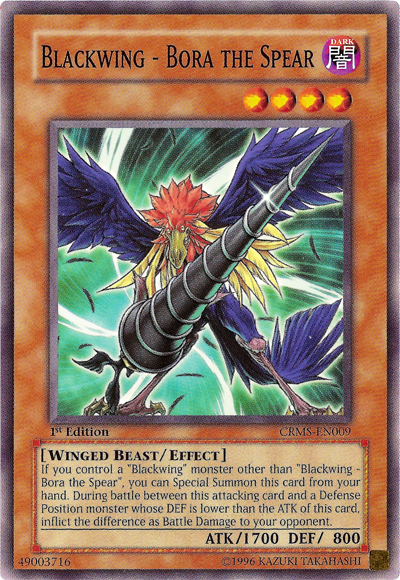 Blackwing - Bora the Spear [CRMS-EN009] Common Yu-Gi-Oh!