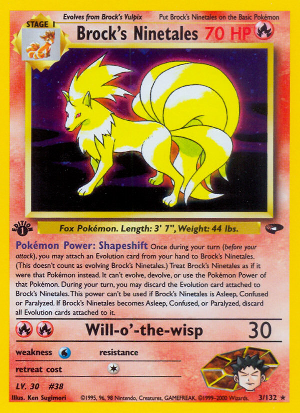 Brock's Ninetales (3/132) [Gym Challenge 1st Edition] Pokémon