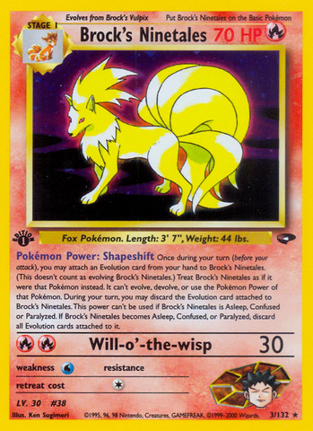 Brock's Ninetales (3/132) [Gym Challenge 1st Edition] Pokémon
