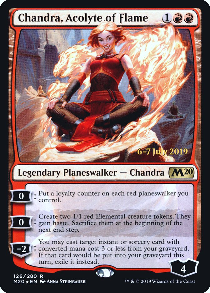 Chandra, Acolyte of Flame [Core Set 2020 Prerelease Promos] Magic: The Gathering