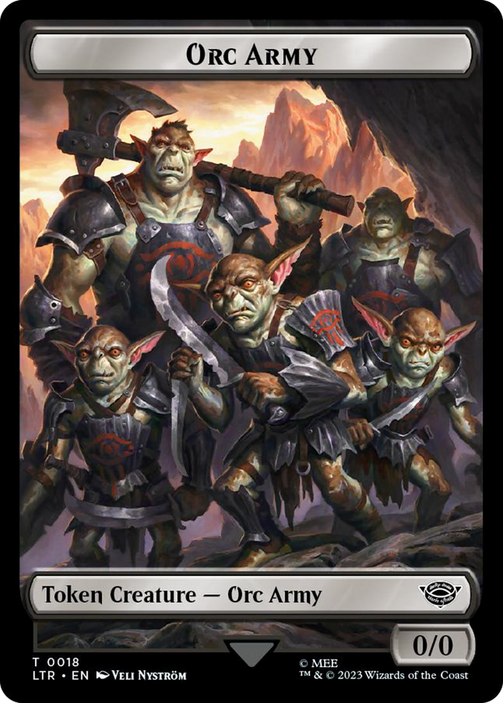 Orc Army (0018) // Food (0023) Double-Sided Token (Surge Foil) [The Lord of the Rings: Tales of Middle-Earth Tokens] Magic: The Gathering