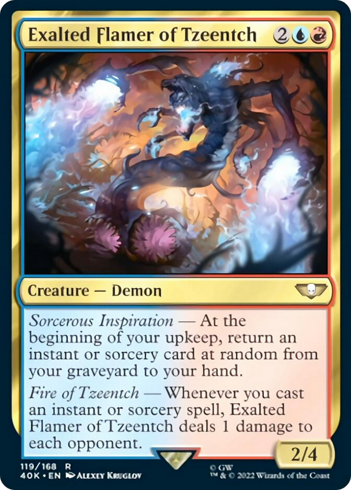 Exalted Flamer of Tzeentch (Surge Foil) [Warhammer 40,000] Magic: The Gathering