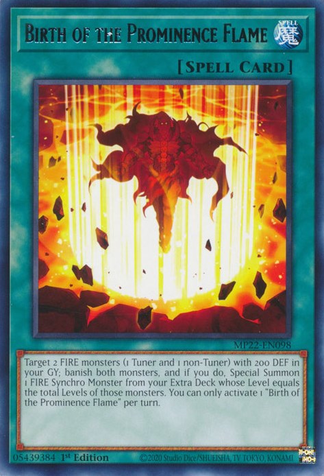 Birth of the Prominence Flame [MP22-EN098] Rare Yu-Gi-Oh!