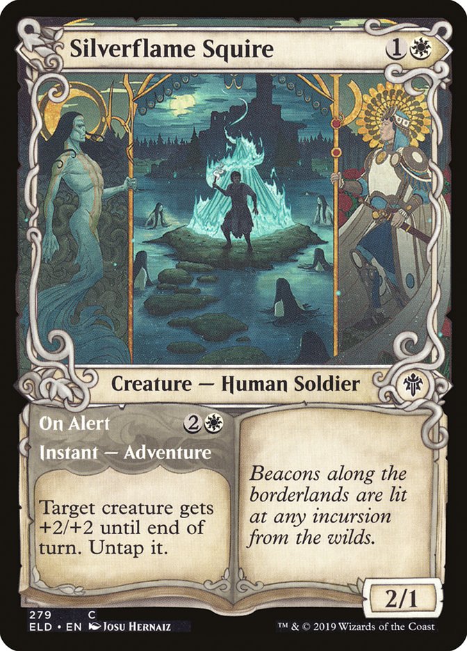 Silverflame Squire // On Alert (Showcase) [Throne of Eldraine] Magic: The Gathering