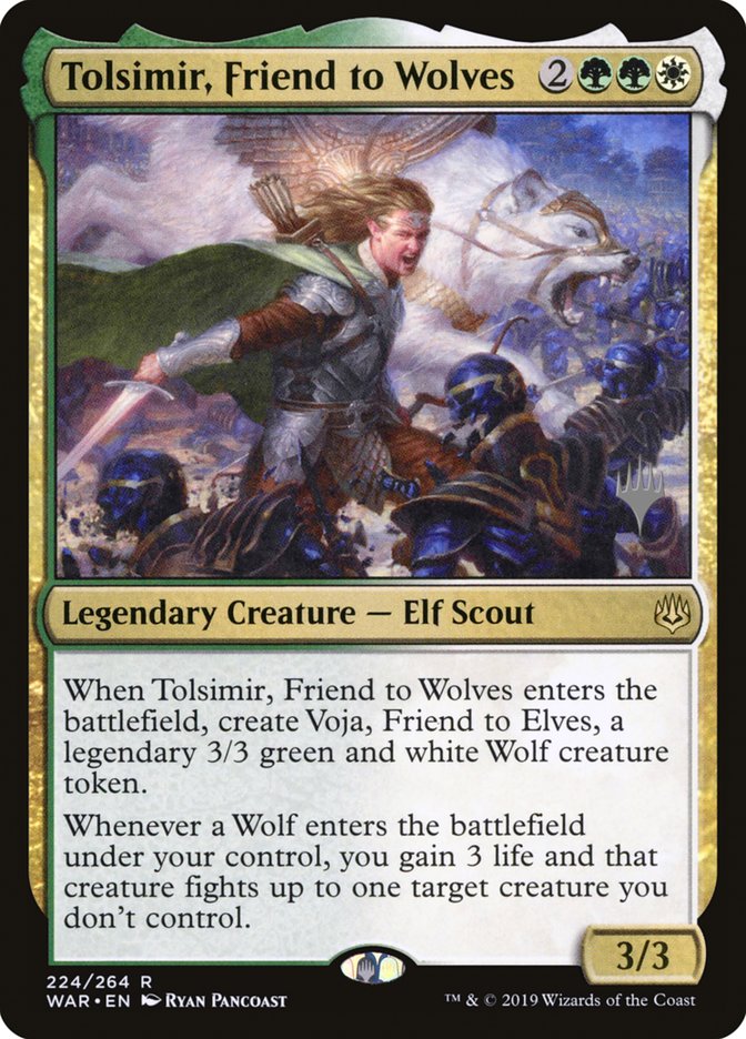 Tolsimir, Friend to Wolves (Promo Pack) [War of the Spark Promos] Magic: The Gathering