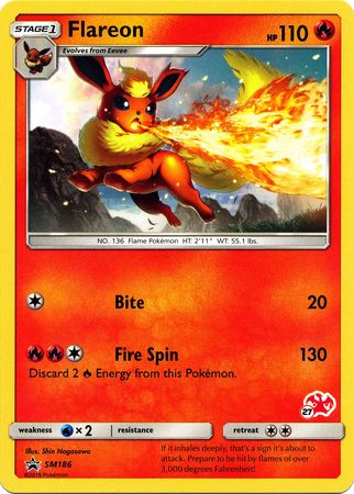 Flareon (SM186) (Charizard Stamp #27) [Battle Academy 2020] Pokémon