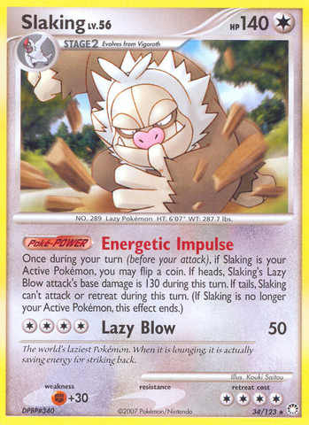 Slaking (34/123) [Diamond & Pearl: Mysterious Treasures] Pokémon