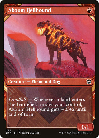 Akoum Hellhound (Showcase) [Zendikar Rising] Magic: The Gathering
