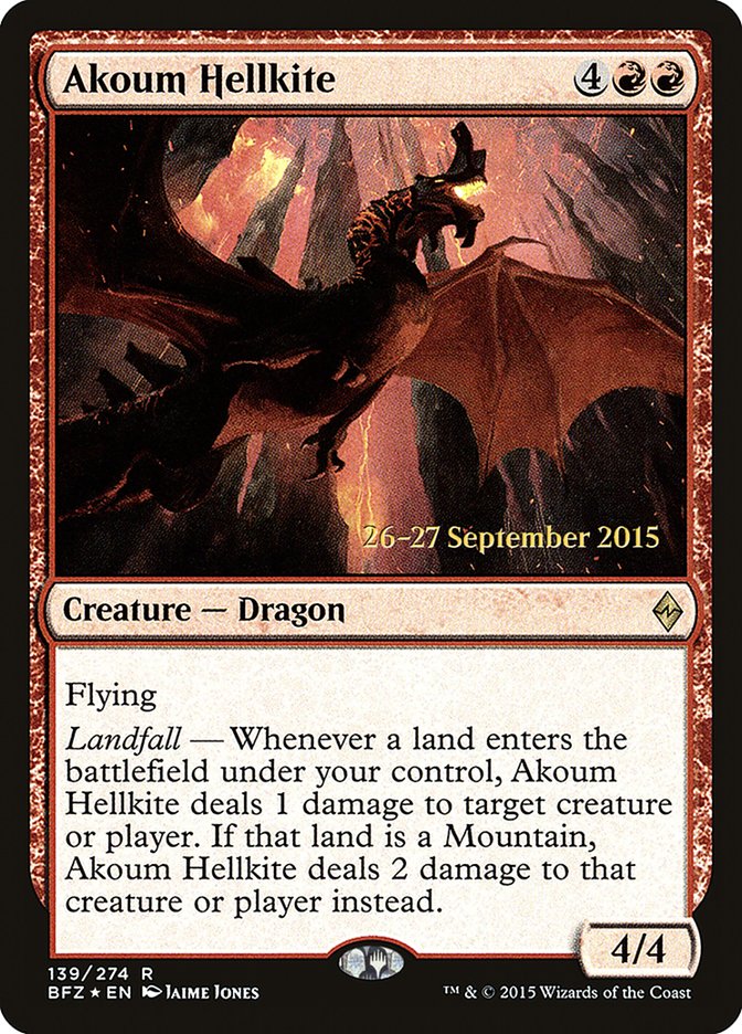 Akoum Hellkite [Battle for Zendikar Prerelease Promos] Magic: The Gathering