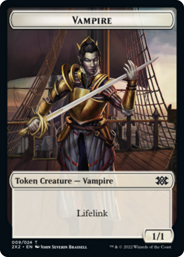 Faerie Rogue // Vampire Double-Sided Token [Double Masters 2022 Tokens] Magic: The Gathering