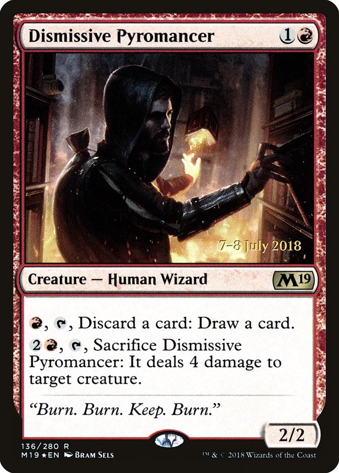 Dismissive Pyromancer [Core Set 2019 Prerelease Promos] Magic: The Gathering