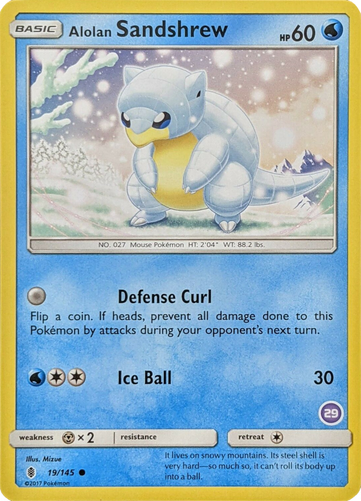 Alolan Sandshrew (19/145) (Deck Exclusive #29) [Sun & Moon: Trainer Kit - Alolan Sandslash] Pokémon