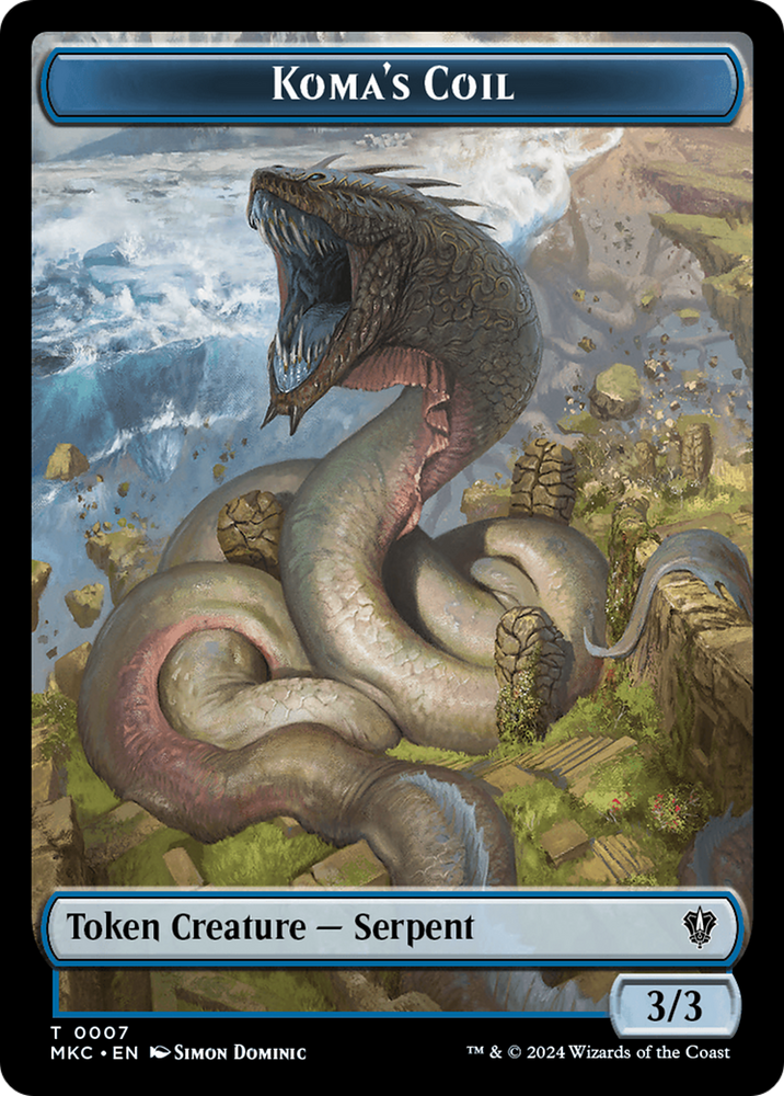 Drake // Koma's Coil Double-Sided Token [Murders at Karlov Manor Commander Tokens] Magic: The Gathering