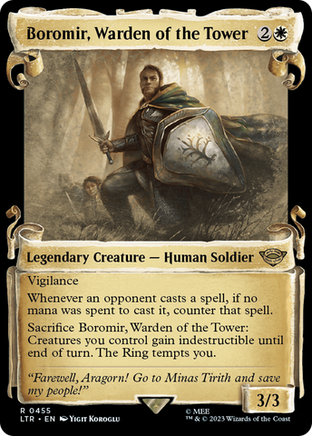 Boromir, Warden of the Tower [The Lord of the Rings: Tales of Middle-Earth Showcase Scrolls] Magic: The Gathering