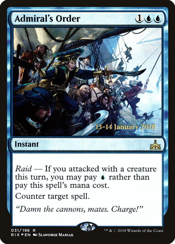 Admiral's Order [Rivals of Ixalan Prerelease Promos] Magic: The Gathering