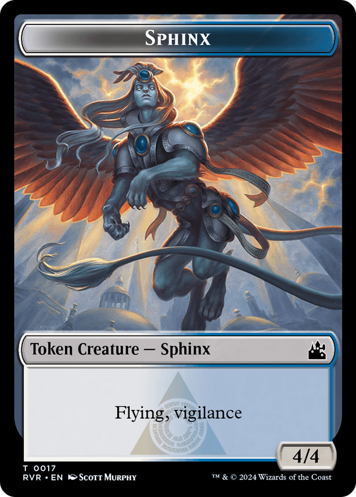 Elf Knight // Sphinx Double-Sided Token [Ravnica Remastered Tokens] Magic: The Gathering