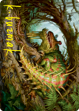 Blex, Vexing Pest Art Card (Gold-Stamped Signature) [Strixhaven: School of Mages Art Series] Magic: The Gathering