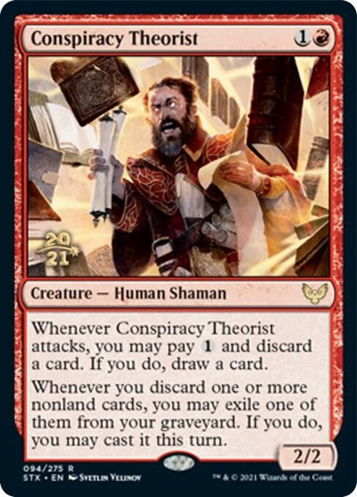 Conspiracy Theorist [Strixhaven: School of Mages Prerelease Promos] Magic: The Gathering