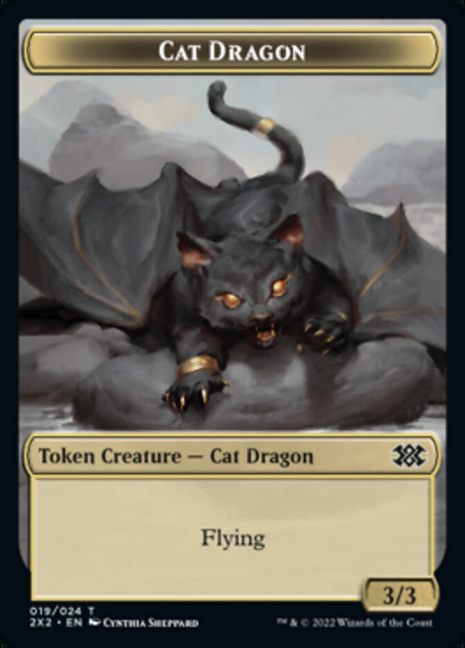 Cat Dragon // Soldier Double-Sided Token [Double Masters 2022 Tokens] Magic: The Gathering