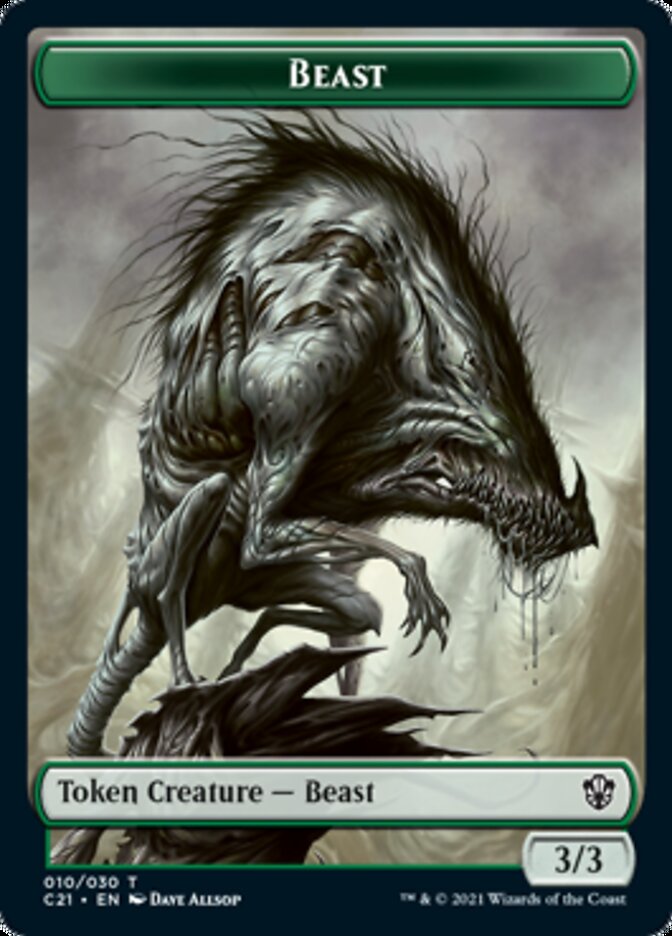 Beast (010) // Whale Double-Sided Token [Commander 2021 Tokens] Magic: The Gathering