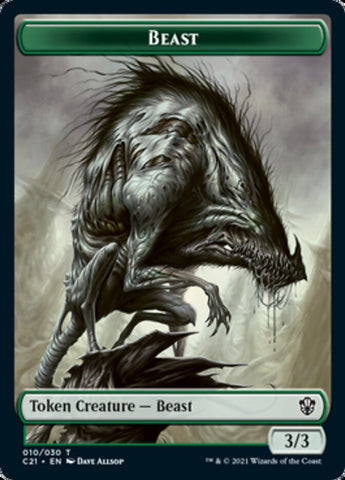 Beast (010) // Whale Double-Sided Token [Commander 2021 Tokens] Magic: The Gathering