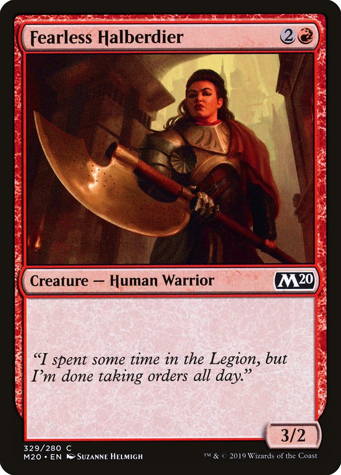 Fearless Halberdier [Core Set 2020] Magic: The Gathering