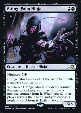 Biting-Palm Ninja [Kamigawa: Neon Dynasty Prerelease Promos] Magic: The Gathering