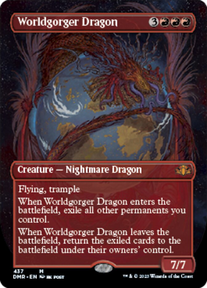 Worldgorger Dragon (Borderless Alternate Art) [Dominaria Remastered] Magic: The Gathering