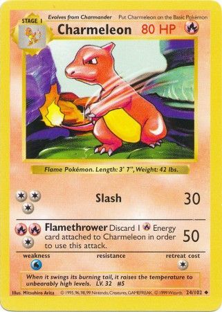 Charmeleon (24/102) [Base Set Shadowless Unlimited] Pokémon