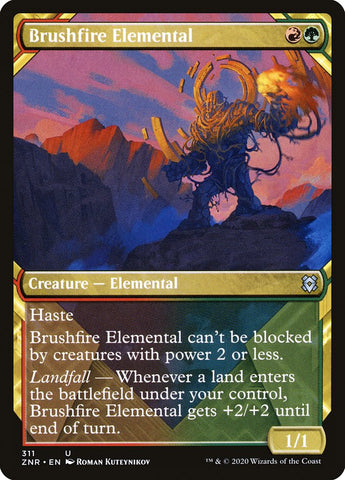 Brushfire Elemental (Showcase) [Zendikar Rising] Magic: The Gathering