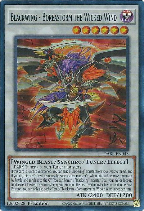 Blackwing - Boreastorm the Wicked Wind [DABL-EN043] Super Rare Yu-Gi-Oh!