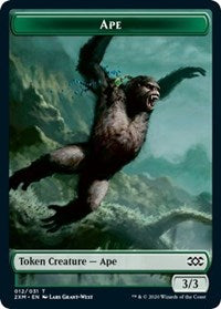 Ape // Golem Double-Sided Token [Double Masters Tokens] Magic: The Gathering