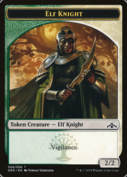 Saproling // Elf Knight Double-Sided Token [Guilds of Ravnica Guild Kit Tokens] Magic: The Gathering