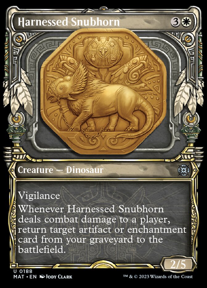 Harnessed Snubhorn (Showcase Halo Foil) [March of the Machine: The Aftermath] Magic: The Gathering