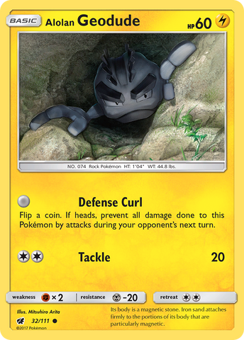Alolan Geodude (32/111) [Sun & Moon: Crimson Invasion] Pokémon