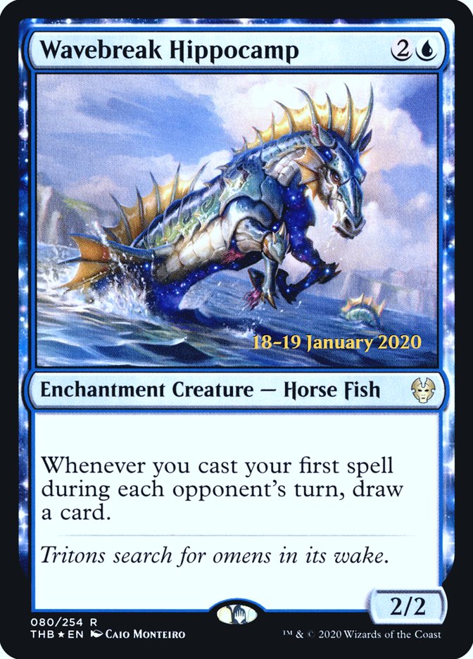 Wavebreak Hippocamp [Theros Beyond Death Prerelease Promos] Magic: The Gathering