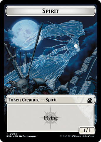 Bird // Spirit (0004) Double-Sided Token [Ravnica Remastered Tokens] Magic: The Gathering