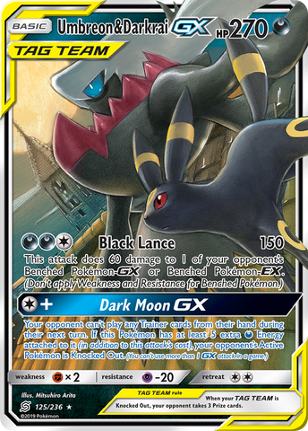 Umbreon & Darkrai GX (125/236) [Sun & Moon: Unified Minds] Pokémon