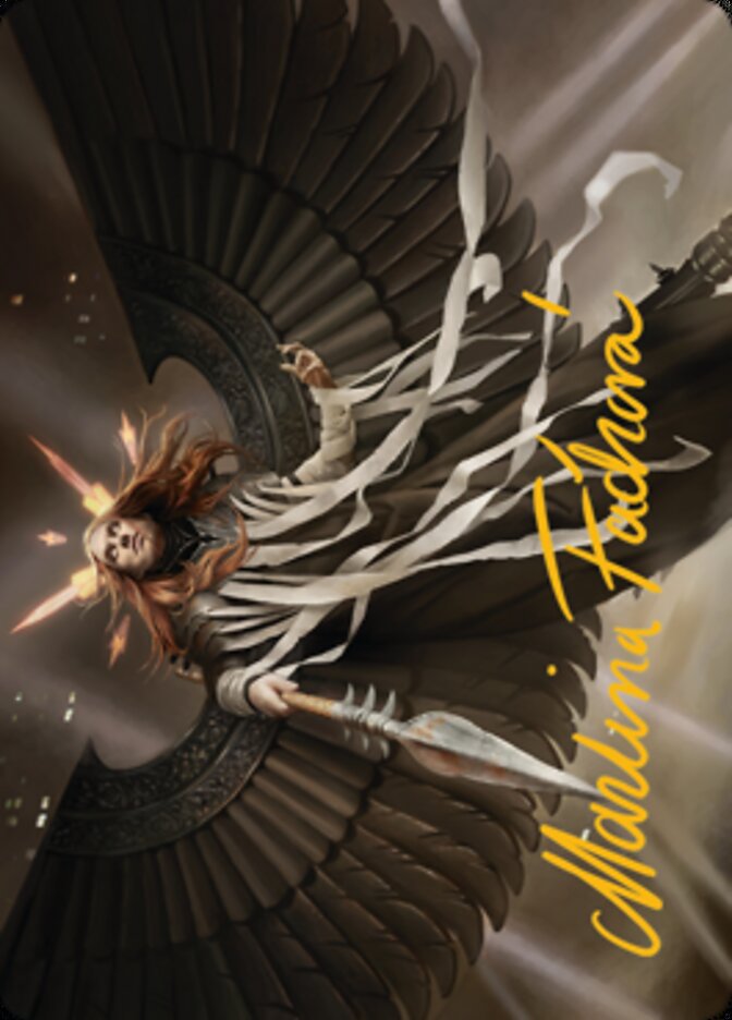 Angel of Suffering Art Card (Gold-Stamped Signature) [Streets of New Capenna Art Series] Magic: The Gathering
